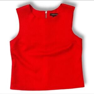 Trouvé Red Structured Textured Sleeveless Tank Top Large